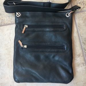Margot Black Leather Crossbody